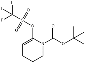 1(2H)-Pyridinecarboxylic acid, 3,4-dihydro-6-[[(trifluoromethyl)sulfonyl]oxy]-, 1,1-dimethylethyl ester Struktur