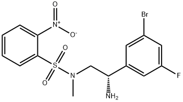 Benzenesulfonamide, N-[(2S)-2-amino-2-(3-bromo-5-fluorophenyl)ethyl]-N-methyl-2-nitro- Structure