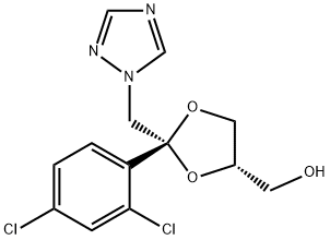 1,3-Dioxolane-4-methanol, 2-(2,4-dichlorophenyl)-2-(1H-1,2,4-triazol-1-ylmethyl)-, (2R,4S)- Structure
