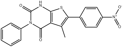 5-methyl-6-(4-nitrophenyl)-3-phenylthieno[2,3-d]pyrimidine-2,4(1H,3H)-dione Structure