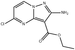 Pyrazolo[1,5-a]pyrimidine-3-carboxylic acid, 2-amino-5-chloro-, ethyl ester Struktur
