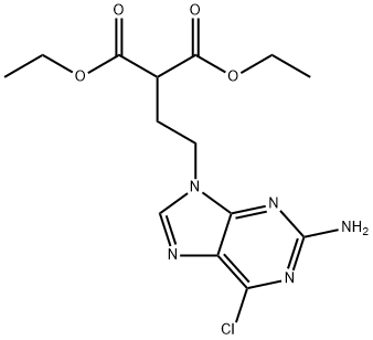 Propanedioic acid, 2-[2-(2-amino-6-chloro-9H-purin-9-yl)ethyl]-, 1,3-diethyl ester 化学構造式
