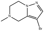 Pyrazolo[1,5-a]pyrazine, 3-bromo-4,5,6,7-tetrahydro-5-methyl- 化学構造式