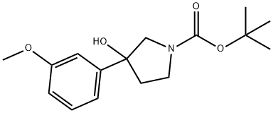 tert-butyl 3-hydroxy-3-(3-methoxyphenyl)pyrrolidine-1-carboxylate 结构式