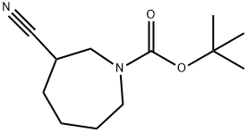 1H-Azepine-1-carboxylic acid, 3-cyanohexahydro-, 1,1-dimethylethyl ester, 1784386-41-9, 结构式