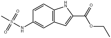 1H-Indole-2-carboxylic acid, 5-[(methylsulfonyl)amino]-, ethyl ester, 179556-14-0, 结构式