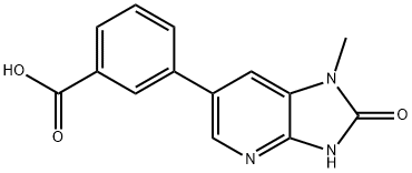 Benzoic acid, 3-(2,3-dihydro-1-methyl-2-oxo-1H-imidazo[4,5-b]pyridin-6-yl)- Struktur