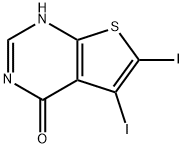 Thieno[2,3-d]pyrimidin-4(1H)-one, 5,6-diiodo- Structure