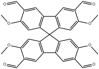 9,9'-Spirobi[9H-fluorene]-3,3',6,6'-tetracarboxaldehyde, 2,2',7,7'-tetramethoxy- Structure