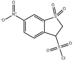 6-nitro-1,1-dioxo-2,3-dihydro-1lambda6-benzothiophene-3-sulfonyl chloride,1803585-50-3,结构式