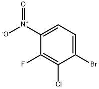 1-Bromo-2-chloro-3-fluoro-4-nitrobenzene 化学構造式