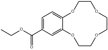 1,4,7,10-Benzotetraoxacyclododecin-12-carboxylic acid, 2,3,5,6,8,9-hexahydro-, ethyl este Structure