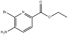 2-Pyridinecarboxylic acid, 5-amino-6-bromo-, ethyl ester Struktur