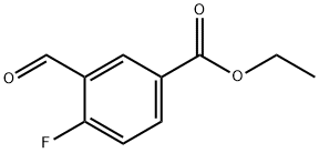 Ethyl 4-fluoro-3-formylbenzoate 化学構造式