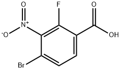 4-Bromo-2-fluoro-3-nitrobenzoic acid 化学構造式