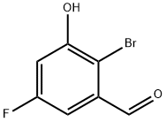 2-bromo-5-fluoro-3-hydroxybenzadehyde Struktur