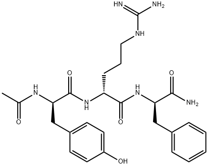 (R)-2-((R)-2-acetamido-3-(4-hydroxyphenyl)propanamido)-N-((R)-1-amino-1-oxo-3-phenylpropan-2-yl)-5-guanidinopentanamide Struktur