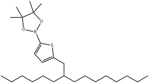 2-[5-(2-ヘキシルデシル)-2-チエニル]-4,4,5,5-テトラメチル-1,3,2-ジオキサボロラン 化学構造式