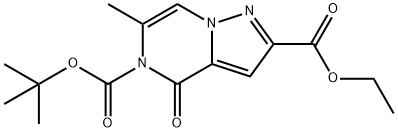 Ethyl 5-BOC-6-methyl-4-oxopyrazolo[1,5-a]pyrazine-2-carboxylate Struktur