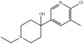 4-(6-Chloro-5-methylpyridin-3-yl)-1-ethylpiperidin-4-ol 结构式