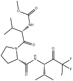 N''-[N-METHOXYCARBONYL-L-VALYL]-N-[(S)-3,3,3-TRIFLUOR-1-ISOPROPYL-2-OXOPROPYL]-L-PROLINAMIDE 化学構造式