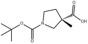 1,3-Pyrrolidinedicarboxylic acid, 3-methyl-, 1-(1,1-dimethylethyl) ester, (3S)- 化学構造式