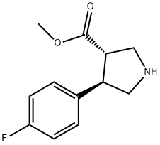 3-Pyrrolidinecarboxylic acid, 4-(4-fluorophenyl)-, methyl ester, (3S,4R)-,1821782-62-0,结构式