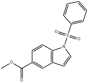 1H-INDOLE-5-CARBOXYLIC ACID, 1-(PHENYLSULFONYL)-, METHYL ESTER 结构式