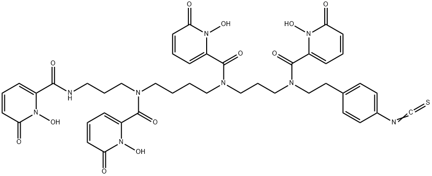 2-Pyridinecarboxamide, N-[3-[[(1,6-dihydro-1-hydroxy-6-oxo-2-pyridinyl)carbonyl]amino]propyl]-N-[4-[[(1,6-dihydro-1-hydroxy-6-oxo-2-pyridinyl)carbonyl][3-[[(1,6-dihydro-1-hydroxy-6-oxo-2-pyridinyl)carbonyl][2-(4-isothiocyanatophenyl)ethyl]amino]propyl]amino]butyl]-1,6-dihydro-1-hydroxy-6-oxo-|化合物 T34173