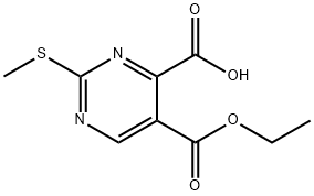 4,5-Pyrimidinedicarboxylic acid, 2-(methylthio)-, 5-ethyl ester|5-(乙氧基羰基)-2-(甲硫基)嘧啶-4-羧酸