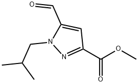 methyl 5-formyl-1-(2-methylpropyl)-1H-pyrazole-3-carboxylate 化学構造式