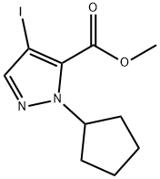 methyl 1-cyclopentyl-4-iodo-1H-pyrazole-5-carboxylate 化学構造式
