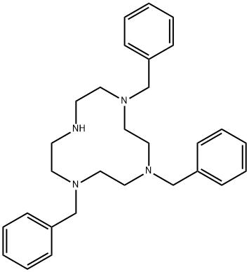 1,4,7,10-Tetraazacyclododecane, 1,4,7-tris(phenylmethyl)- Struktur