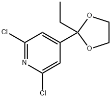 Pyridine, 2,6-dichloro-4-(2-ethyl-1,3-dioxolan-2-yl)- Struktur