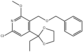 Pyridine, 6-chloro-4-(2-ethyl-1,3-dioxolan-2-yl)-2-methoxy-3-[(phenylmethoxy)methyl]- Structure