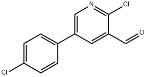 JR-9083, 2-Chloro-5-(4-chlorophenyl)pyridine-3-carbaldehyde, 97% Structure