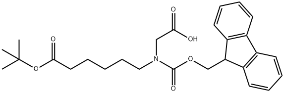 Hexanoic acid, 6-[(carboxymethyl)[(9H-fluoren-9-ylmethoxy)carbonyl]amino]-, 1-(1,1-dimethylethyl) ester Structure