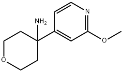 2H-Pyran-4-amine, tetrahydro-4-(2-methoxy-4-pyridinyl)- Structure