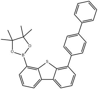 2-(6-([1,1'-Biphenyl-4-yl)dibenzo[b,d]thiophen-4-yl)-4,4,5,5-tetramethyl-1,3,2-dioxaborolane,1858289-63-0,结构式