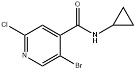 4-Pyridinecarboxamide, 5-bromo-2-chloro-N-cyclopropyl-|5-溴-2-氯-N-环丙基异烟酰胺