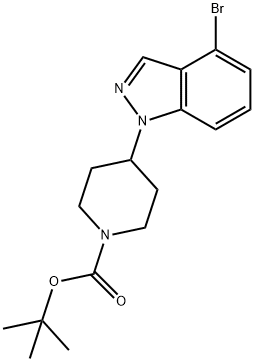 4-(4-溴-1H-吲唑-1-基)哌啶-1-甲酸叔丁酯, 186409-45-0, 结构式