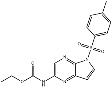 Carbamic acid,N-[5-[(4-methylphenyl)sulfonyl]-5H-pyrrolo[2,3-b]pyrazin-2-yl]-, ethyl este|N-[5-[(4-甲基苯基)磺酰基]-5H-吡咯并[2,3-B]吡嗪-2-基]氨基甲酸乙酯