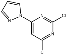 Pyrimidine, 2,4-dichloro-6-(1H-pyrazol-1-yl)- Struktur