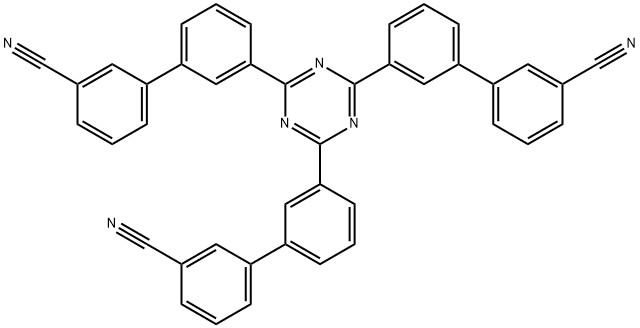 [1,1'-Biphenyl]-3-carbonitrile, 3',3''',3'''''-(1,3,5-triazine-2,4,6-triyl)tris- 化学構造式