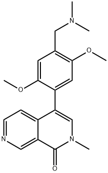 2-メチル-4-[2,5-ジメトキシ-4-[(ジメチルアミノ)メチル]フェニル]-2,7-ナフチリジン-1(2H)-オン 化学構造式
