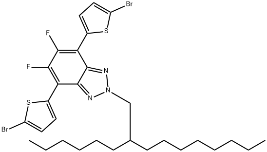 4,7-二(5-溴噻吩-2-基)-5,6-二氟-2-(2-己基葵基)苯并[C][1,2,5]噻二唑, 1887135-96-7, 结构式