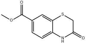 2H-1,4-Benzothiazine-7-carboxylic acid, 3,4-dihydro-3-oxo-, methyl ester 化学構造式