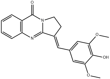 Pyrrolo[2,1-b]quinazolin-9(1H)-one, 2,3-dihydro-3-[(4-hydroxy-3,5-dimethoxyphenyl)methylene]-, (3E)- Structure