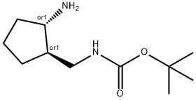 tert-butyl N-{[(1S,2R)-2-aminocyclopentyl]methyl}carbamate Structure