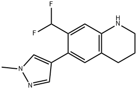 Quinoline, 7-(difluoromethyl)-1,2,3,4-tetrahydro-6-(1-methyl-1H-pyrazol-4-yl)- Structure